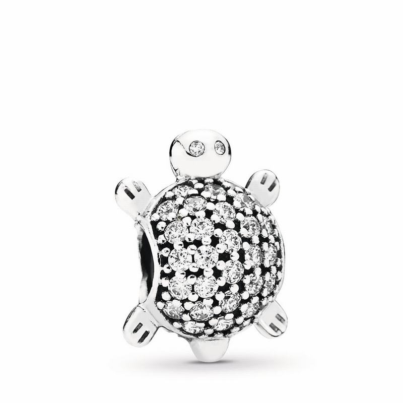 Pandora Sea Turtle Charm Ireland - Sterling Silver/Cubic Zirconia - 561490LOQ